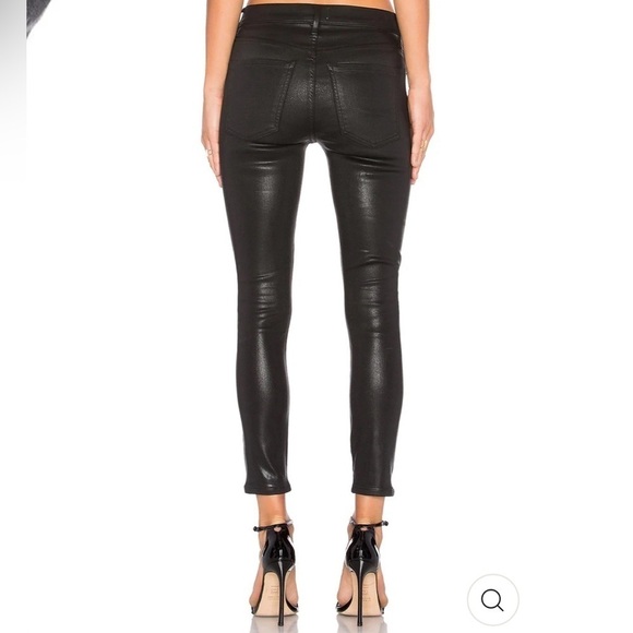 AGOLDE Sophie High Rise Skinny Black Leatherette Jeans in Size 24 - Picture 2 of 14